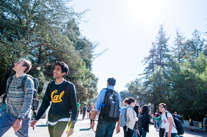 UC Berkeley campus students walking